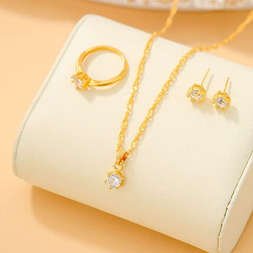 Crystal Diamond Gold - Jewelry Set