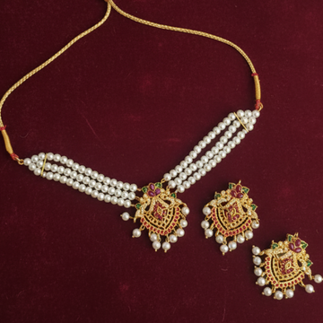 Pearl & Maroon Diamonds - Jewelry Set Style