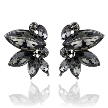 Crystal Black Diamond Butterfly - Earring