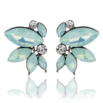 Mint Green Diamond Butterfly - Earring
