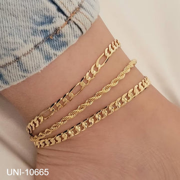 Gold Layer - Anklet Set of 3 - Style 2