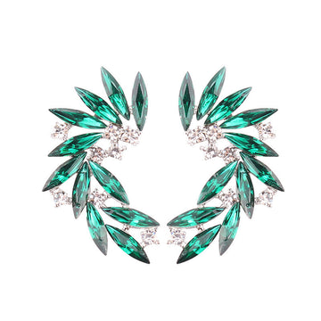 Green Crystals Gold - Earring