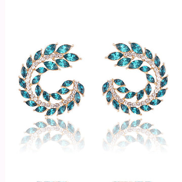 Blue Diamond Leaf - Earring