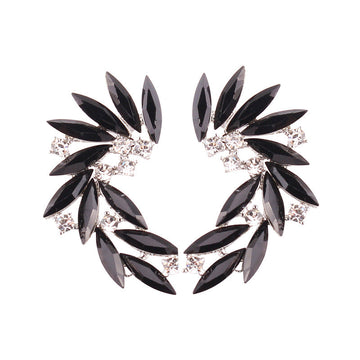 Black Crystals Gold - Earring