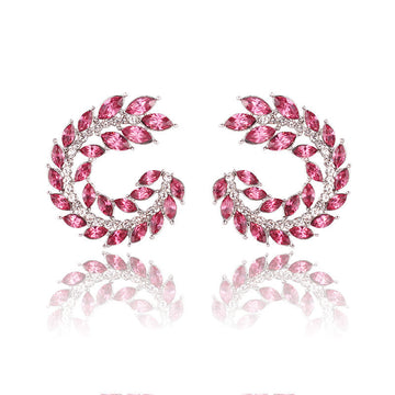 Pink Diamond Leaf - Earring