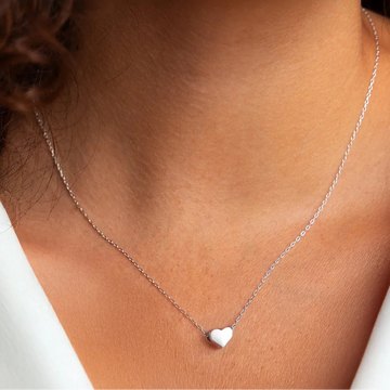 Silver Foil Heart - Necklace