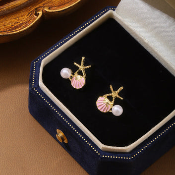 Pearl Pink Sea Shell - Earring