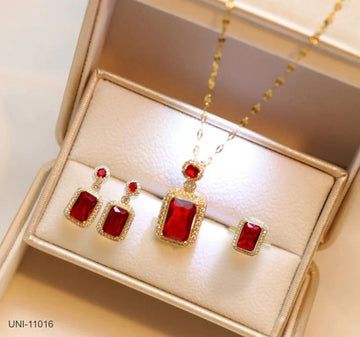 Red Gem Gold - Jewelry Set