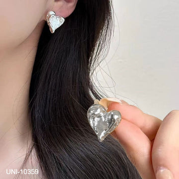Foiled Heart Silver - Earring