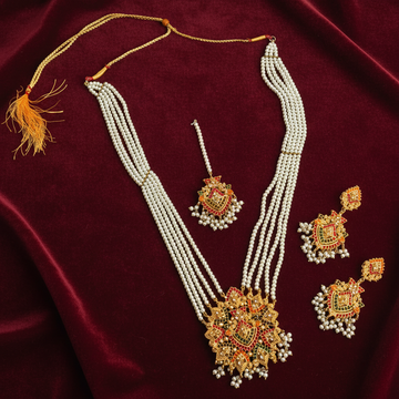 White Pearls & Luxury Mala - Jewelry Set Style 1