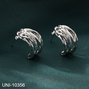Faux Silver Hoop - Earring
