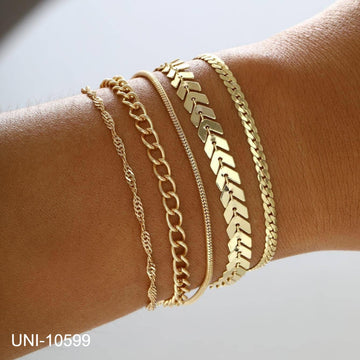 Gold Chain - Bracelet Set of 4