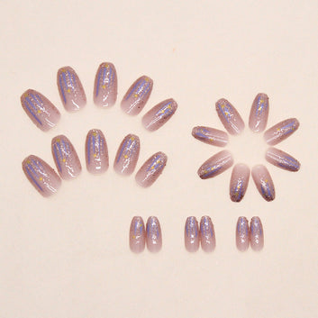 Sparkle Pink - Press On Nail Set Of 24 - Free 24 Pcs Sticker Sheet Included