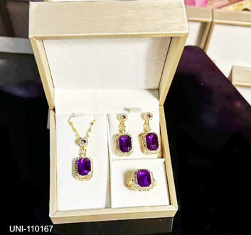 Purple Gem Gold - Jewelry Set