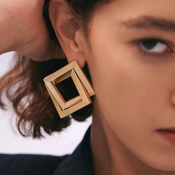 Geometric Squar Gold - Earring