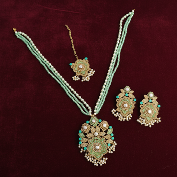 Luxury Pearl & Diamonds Mala - Jewelry Set Style 1