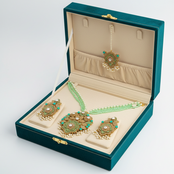 Luxury Pearl & Diamonds Mala - Jewelry Set Style 1