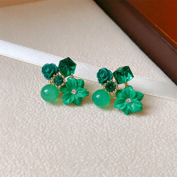 Green Flowers - Earring