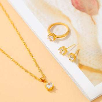 Crystal Diamond Gold - Jewelry Set