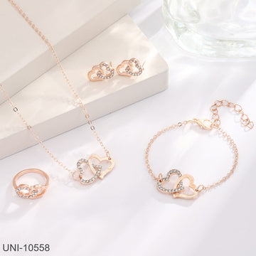 Rose Gold Blinky Heart - Jewelry Set