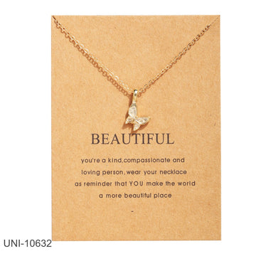 Gold Beautiful Butterfly - Necklace
