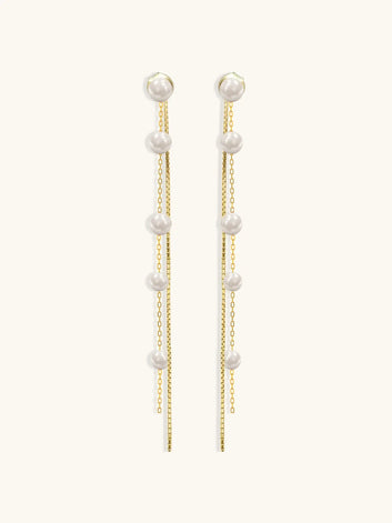 Pearly Dangling Gold - Earring