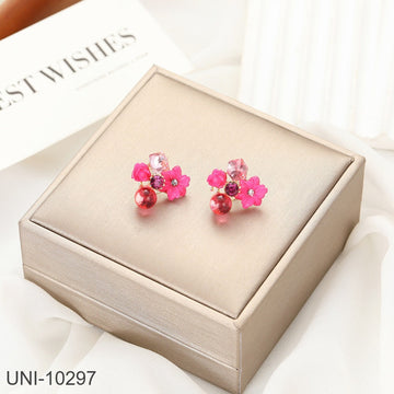 Hot Pink Flowers - Earring