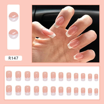 Shiny Blush Pink - Press On Nail Set Of 24 - Free 24 Pcs Sticker Sheet Included
