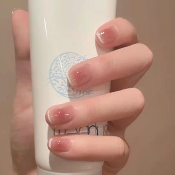 Shiny Rose Pink - Press On Nail Set Of 24 - Free 24 Pcs Sticker Sheet Included