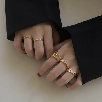 Gold Foil - Ring Set Of 5