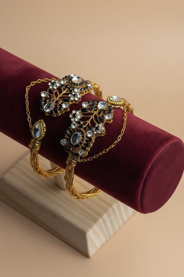 Black & White Diamonds Gold - Bangle Set Of 2