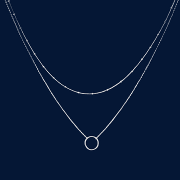 Silver Circle Double Layer - Necklace
