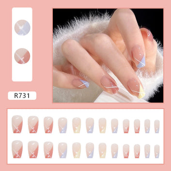 Basic Color Mixed - Press On Nail Set Of 24 - Free 24 Pcs Sticker Sheet Included