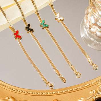 Premium Gold Red Butterfly - Bracelet