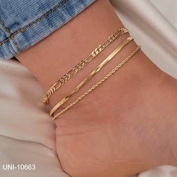 Gold Layer - Anklet Set of 3 - Style 1