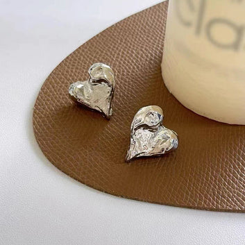 Foiled Heart Silver - Earring