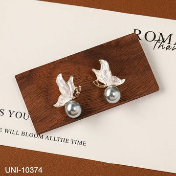 Elegant Pearl Butterfly - Earring Style 2