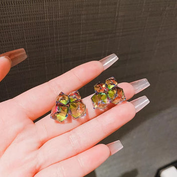 Multi Crystal Diamond - Earring