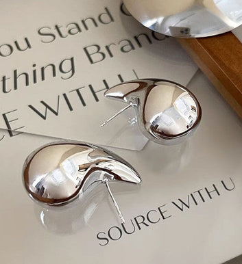 Foiled Silver Drop - Earring