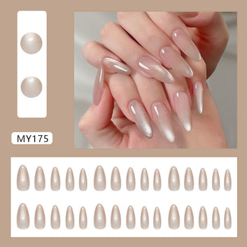Shiny Pink Long - Press On Nail Set Of 24 - Free 24 Pcs Sticker Sheet Included