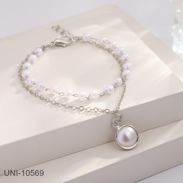 Pearl Double Layer Silver - Bracelet