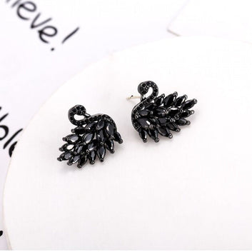 Crystal Black Flamingo - Earring