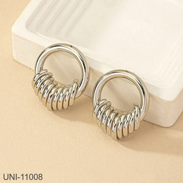 Foiled Silver Rings - Earrings