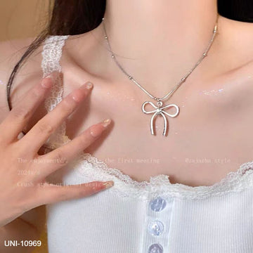 Silver Bow - Necklace Style 2