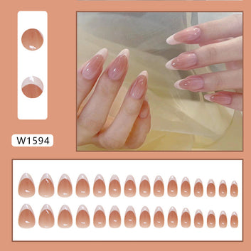 Crepe Pink - Press On Nail Set Of 24 - Free 24 Pcs Sticker Sheet Included