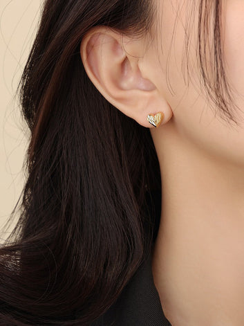 Foiled Heart Gold - Earring