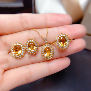 Oval Diamond Yellow Gold - Jewelry Set