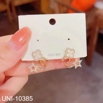 White Flower & Star - Earring