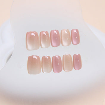 Shiny Pink Shades - Press On Nail Set Of 24 - Free 24 Pcs Sticker Sheet Included
