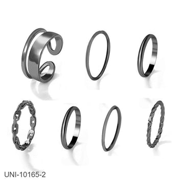 Grey Foil - Ring Set Of 7